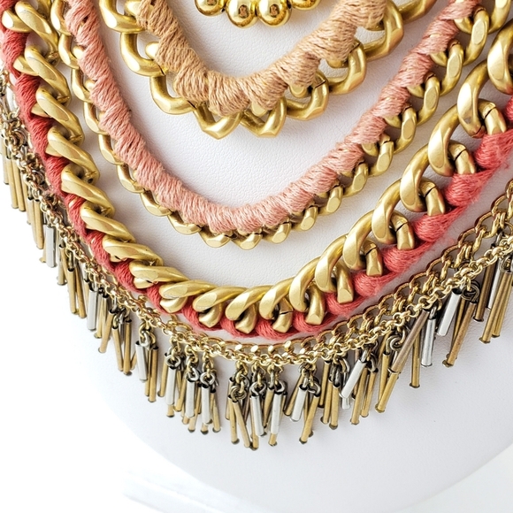 Stella & Dot Statement Necklace Multi Chain - Picture 3 of 8